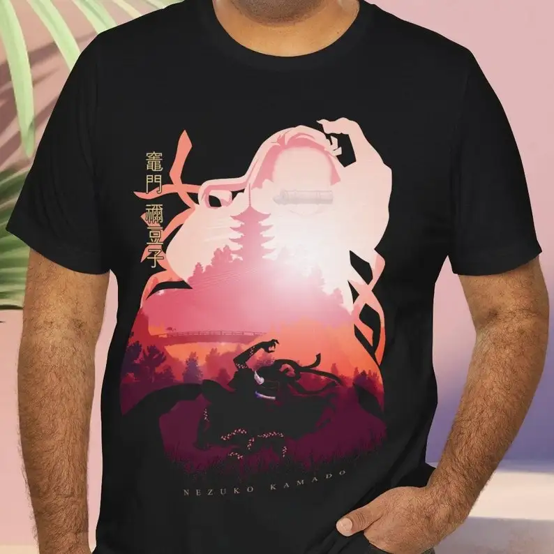 Aesthetic Limited Prettiest Demon - Vintage Silhouette Demon Hunter Heroes Anime Graphic Unisex Short Sleeve T-Shirt