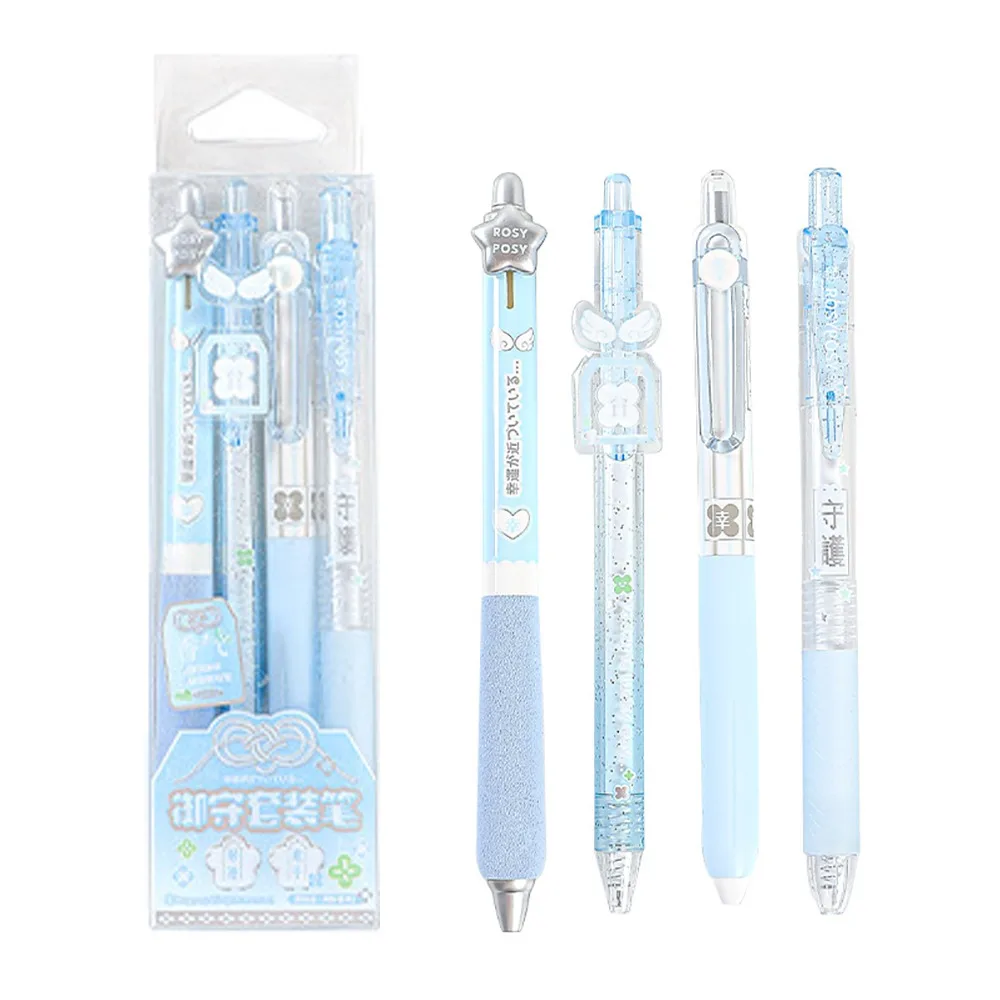 

4 шт., 0,5 мм ST, ароматическая гелевая ручка, черные чернила, быстросохнущая ручка для коррекции ошибок, вдохновленная INS, гладкий пишущий пресс, нейтральная ручка