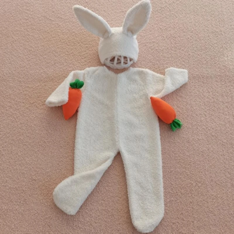 Baby Photo Props Rabbit Costume Set Romper Photo Props Newborn New Year Photo Clothes Pilling Resistant Unisex 15UB