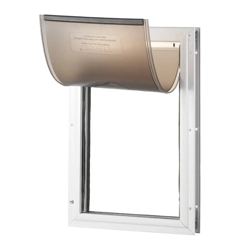 

Pet Door Aluminum Frame with Lock and Flap System Weatherproof Doggy Door Easy to Install in Interior or Exterior Doors