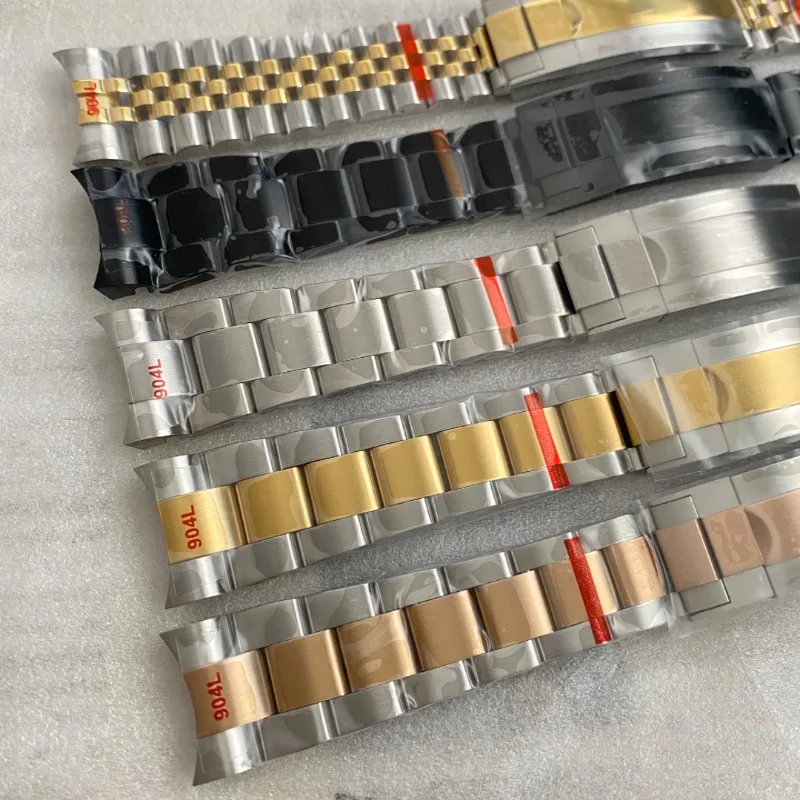 Accessori per orologi cinturino in acciaio cinturino di regolazione Fine acciaio inossidabile 316L 20mm catena per orologio pieghevole in acciaio di precisione solida