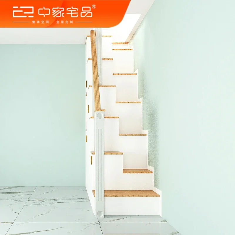Minimal hole staircase customization original loft 1 step 2 ladder left and right staggered step straight ladder cabinet custom