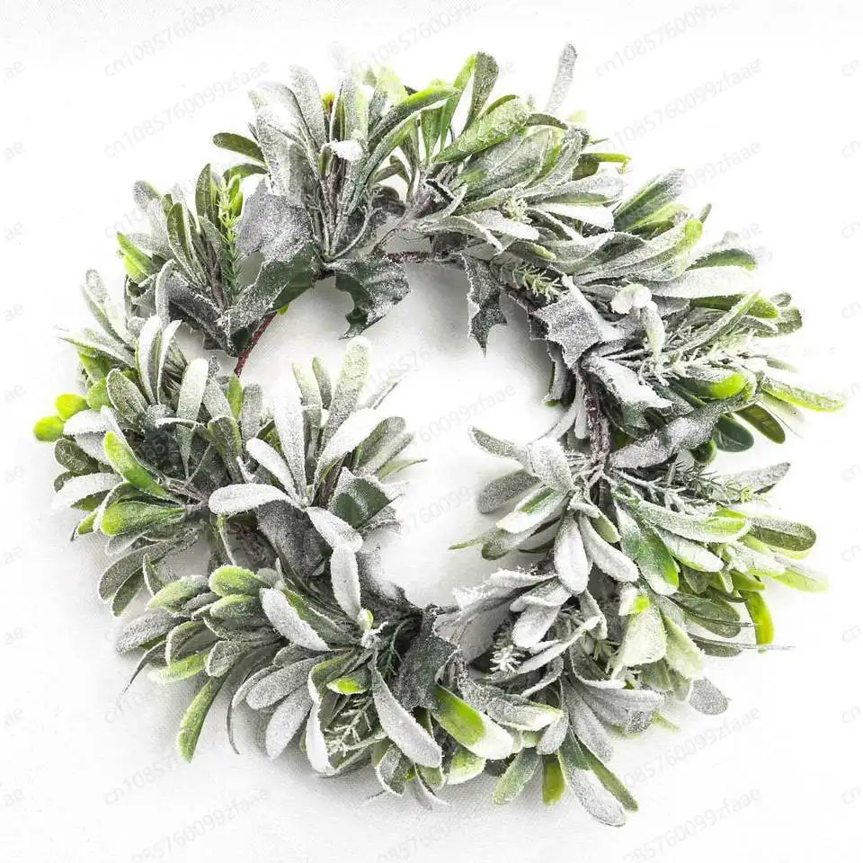 New simulated flocked rabbit ear leaf rattan European and American home wall hanging decoration sheep ear leaf Christmas
