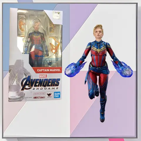 In Stock Originate Bandai SHF Marvel Captain Marvel Mobile Model Toys S.H.Figuarts Avenger: Endgame Carol Danvers
