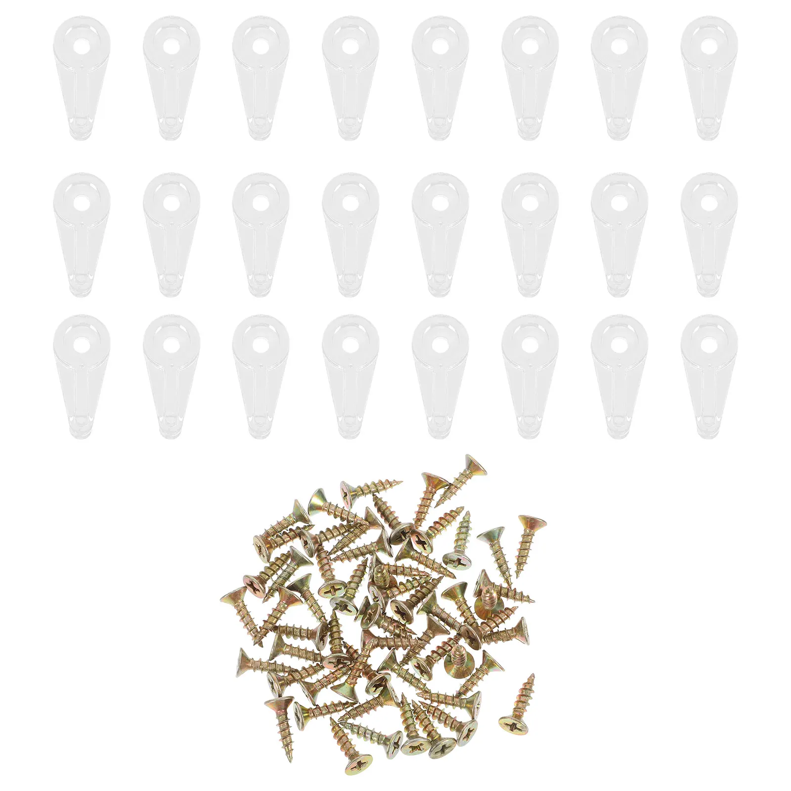 

50pcs Wardrobe Fixed Bracket Durable Glass Clamp Mirror Clear Clips for Cabinet Door Hardware