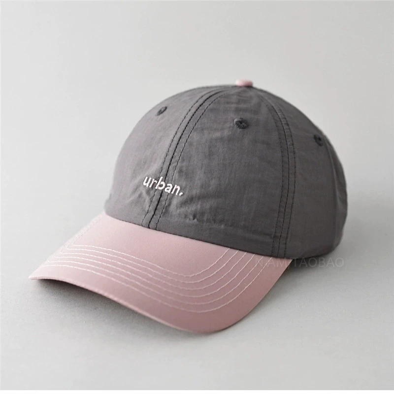 Spring/Summer Letter Embroidery Color-blocked Baseball Caps Fashionable Casual Versatile Two-tone Baseball Hat