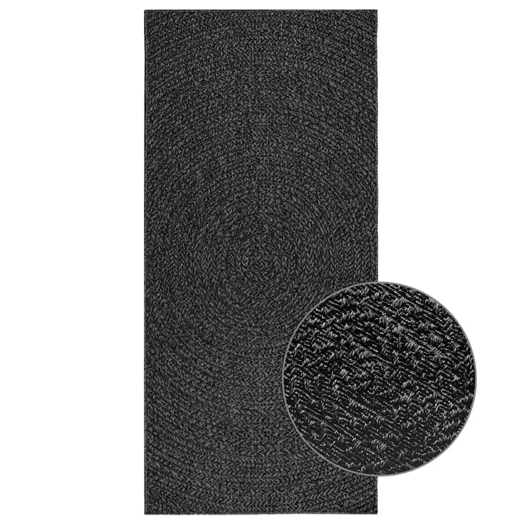 ZIZUR Anthracite Jute Look Rug 100x200 cm - Stylish Indoor & Outdoor Decor