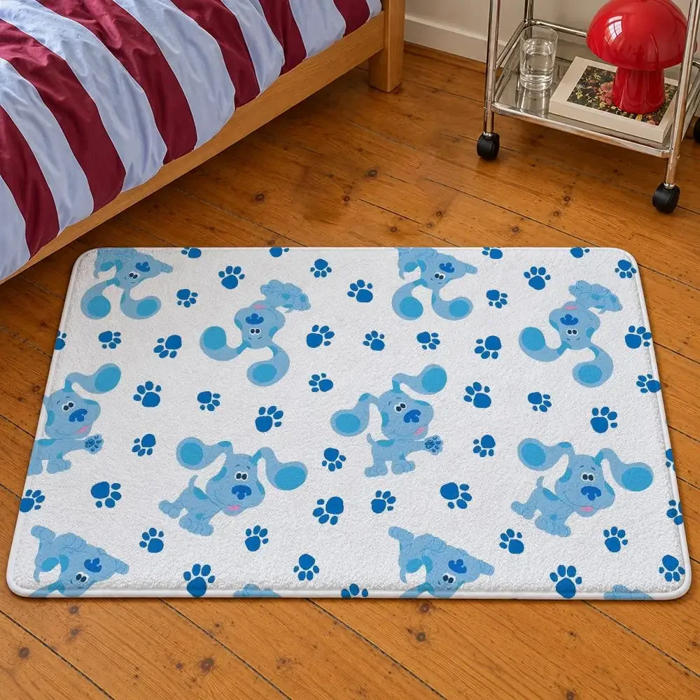 Series Blue's Clues Blue Magenta Steve Floor Mat Soft Flannel Entrance Doormat Non-Slip Washable Rug For Bedroom Home Decor