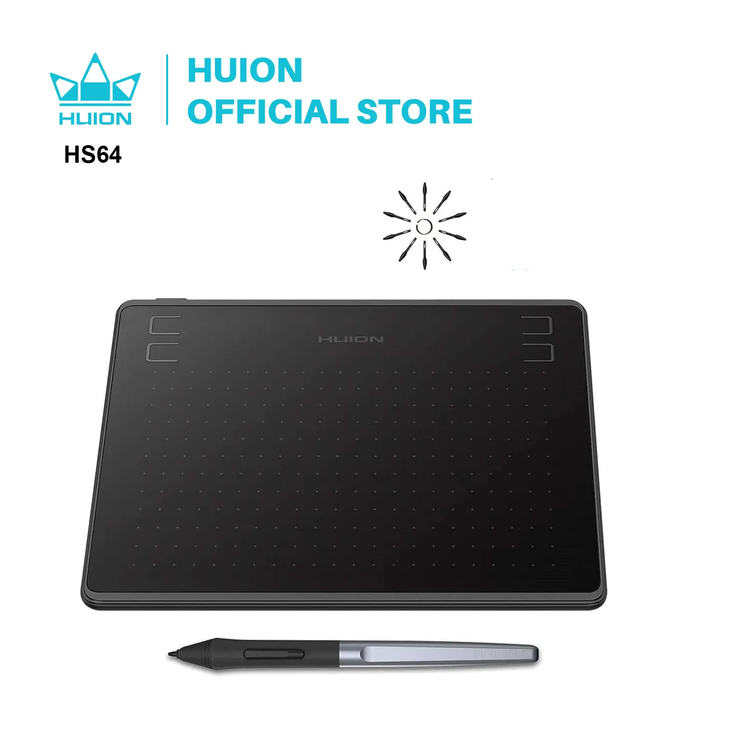 HUION HS64 6x4 cale graficzne tablety do rysowania Tablet telefoniczny narzędzia do malowania z rysikiem bez baterii dla systemu Android Windows i macOS