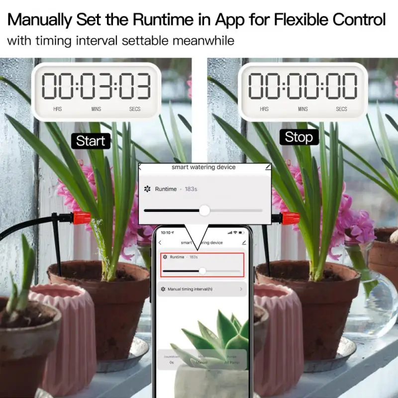 Smart Bewässerung Maschine Maschine Automatische Micro-tropf Bewässerung System Pflanzen Bewässerung Controller System Für Alexa