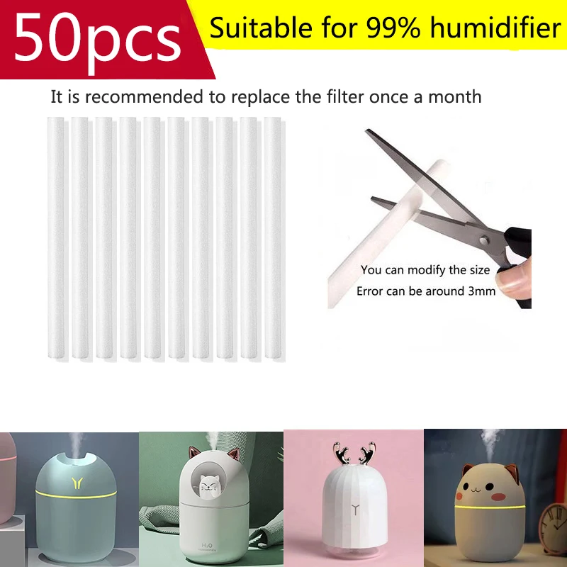 Small Household Air Humidifier Aromatic Diffusion Filter, Water Absorbent Cotton Swab Replaceable Core Length Can Be Cut Filters