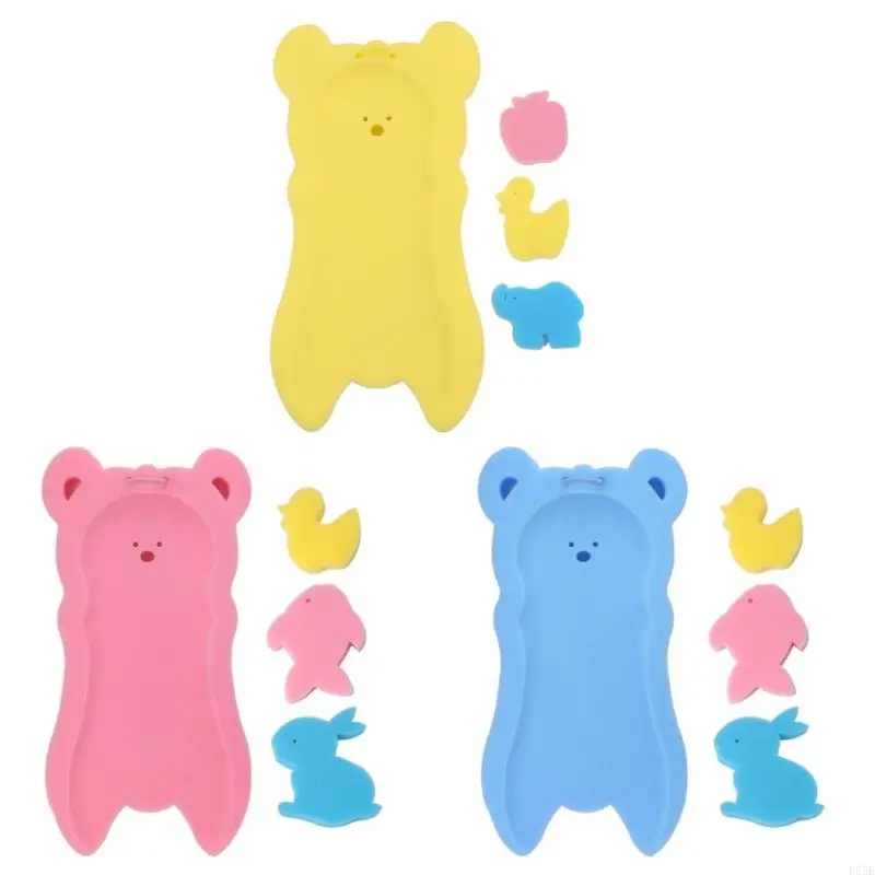 D55E Newborn Sponge Pad Baby Bath Tub Bathing Pad Infant Shower Baby Care