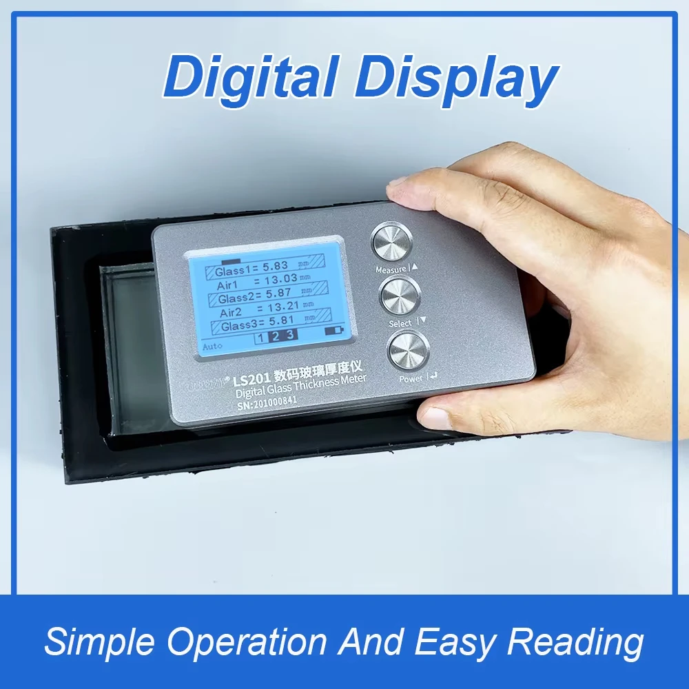 

Pro Grade Digital Glass Thickness Tools LS201 Digital Glass Thickness Meter Hollow Glass Thickness Gauge