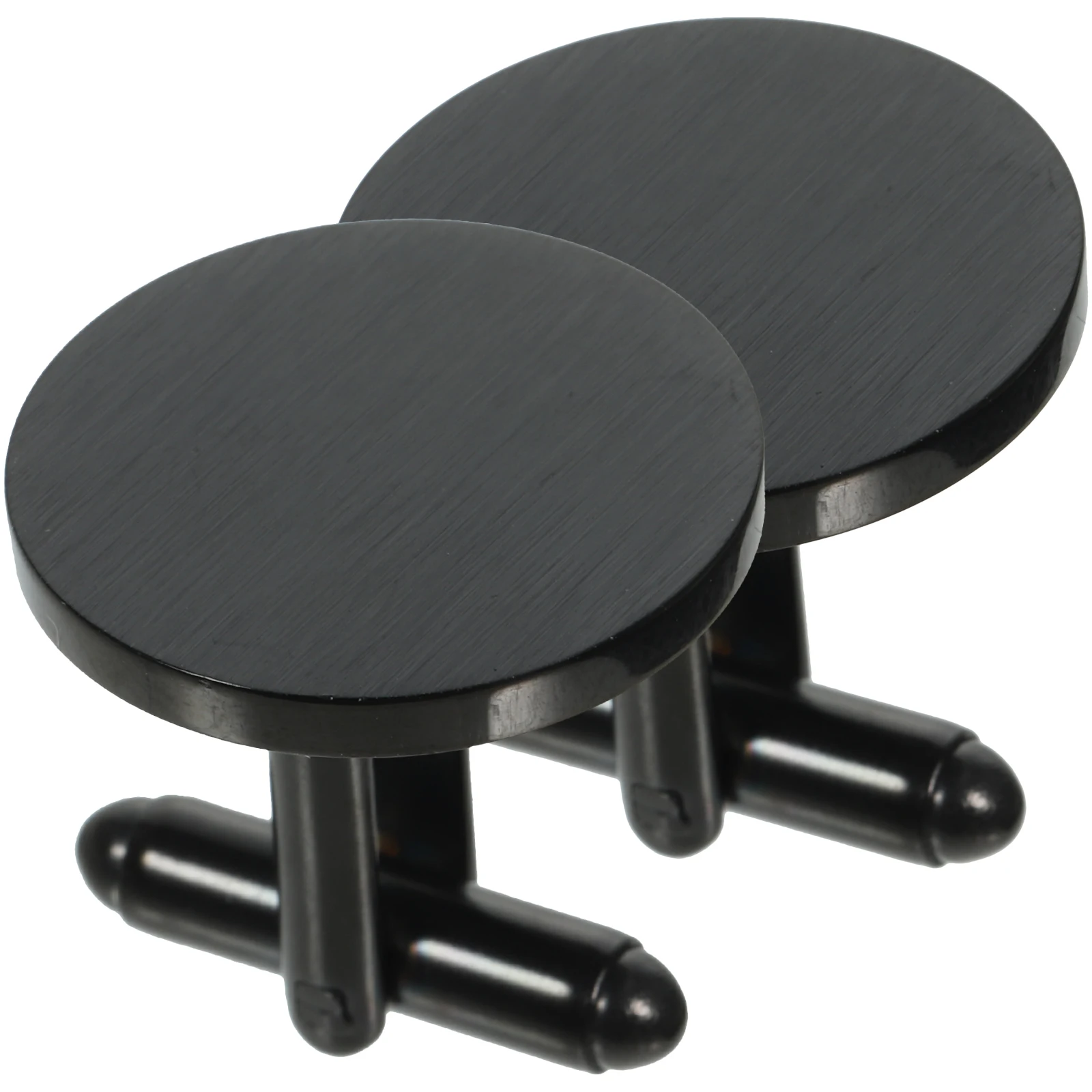 

Men Shirt Cufflinks Stainless Steel Black Vintage Round Mirror Polished Double Sided Brushed Suit Studs For Wedding Anniversary