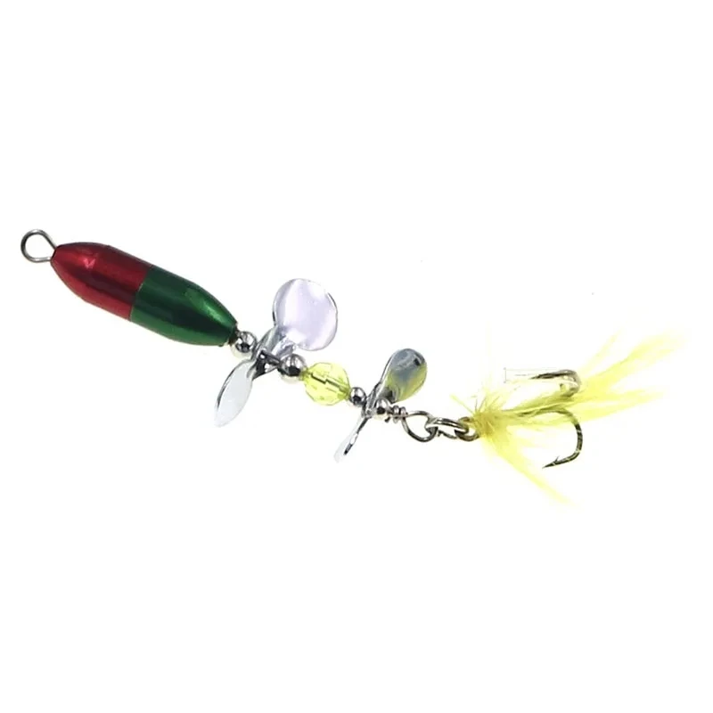 1PCS Rotating Spinner Sequins Fishing Lure 10g/7cm Artificial Wobbler Bait With Feather Fishing Tackle For Bass Trout image 4