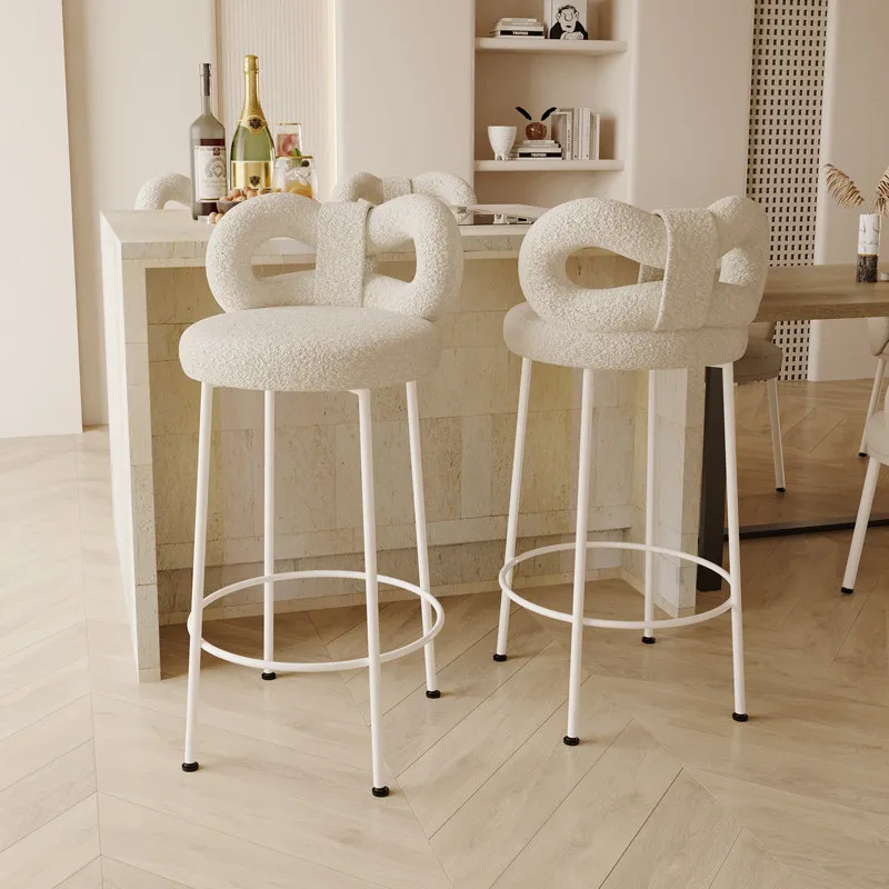 

Modern Minimalist Bar Chair Backrest Cloth Foldable Design Bar Chair Restaurants Cafes Sillas De Barra De Cocina Furniture