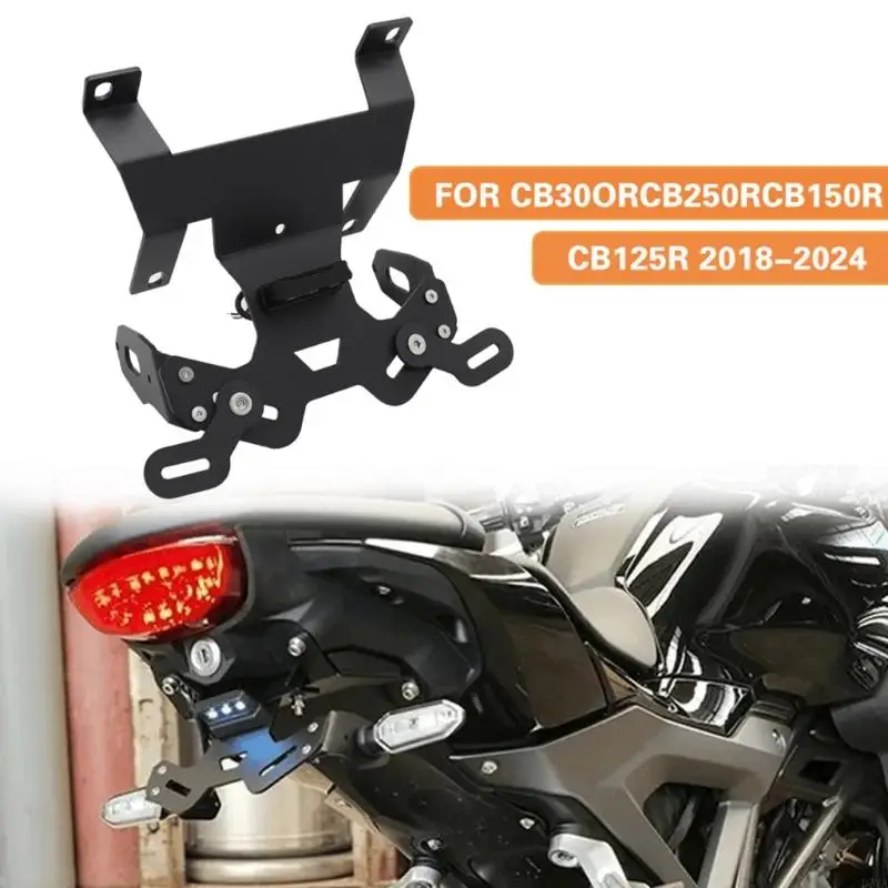 

Motorcycle Rear License Plate Frame Motorbike Scooter Rear Light Mount Holder with LED Light Modification D7YA