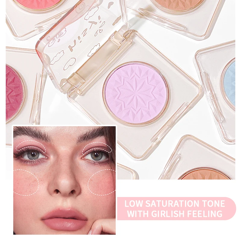 أحمر الخدود للوجه غير اللامع لون الخد الطبيعي سطع الوجه مقاوم للماء مستحضرات التجميل أحمر الخدود مسحوق لينة ماكياج الإناث 1 قطعة