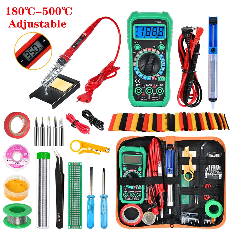 

Комплект паяльника с регулируемой температурой, 110 В, 220 В, 80 Вт, набор сварочных инструментов