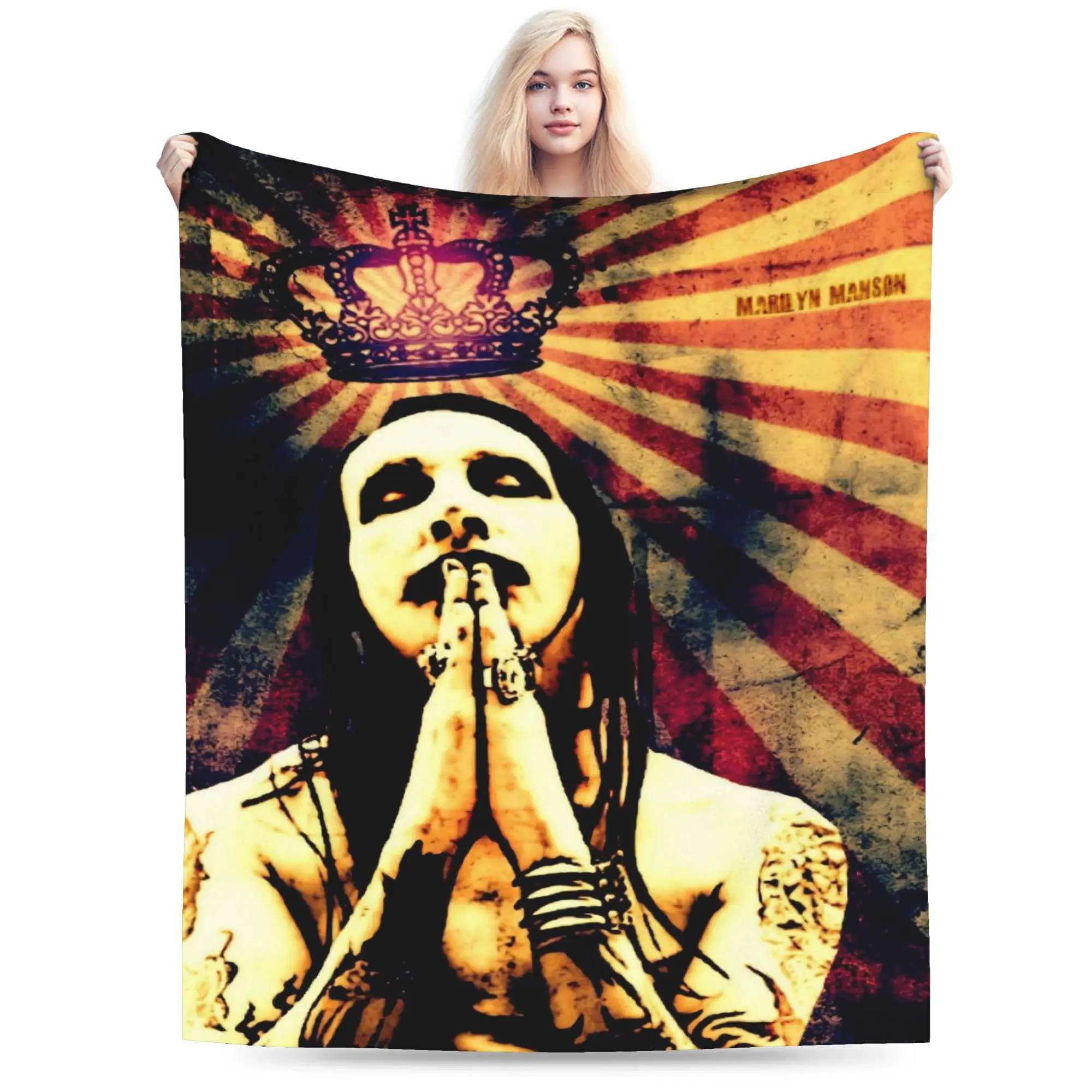 New Arrival Marilyns Mansons Blankets Super Soft Coral Fleece Plush  Relax Throw Blankets Machine Washable