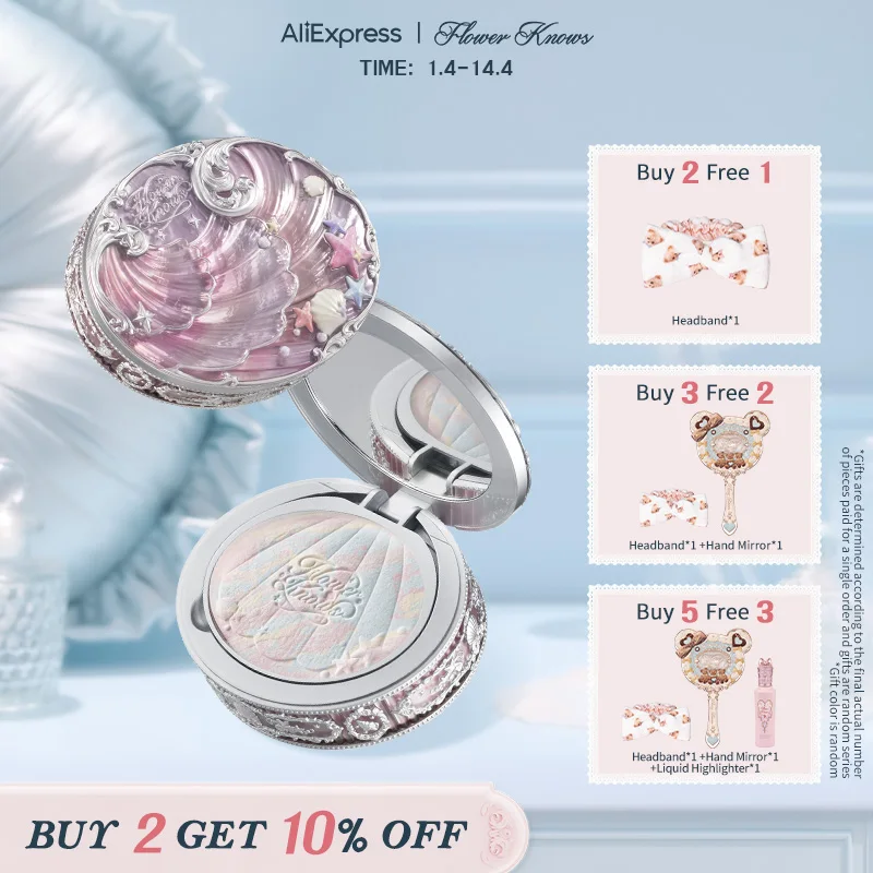 Flower Knows Shell's Jewel Collection pó de configuração cozido