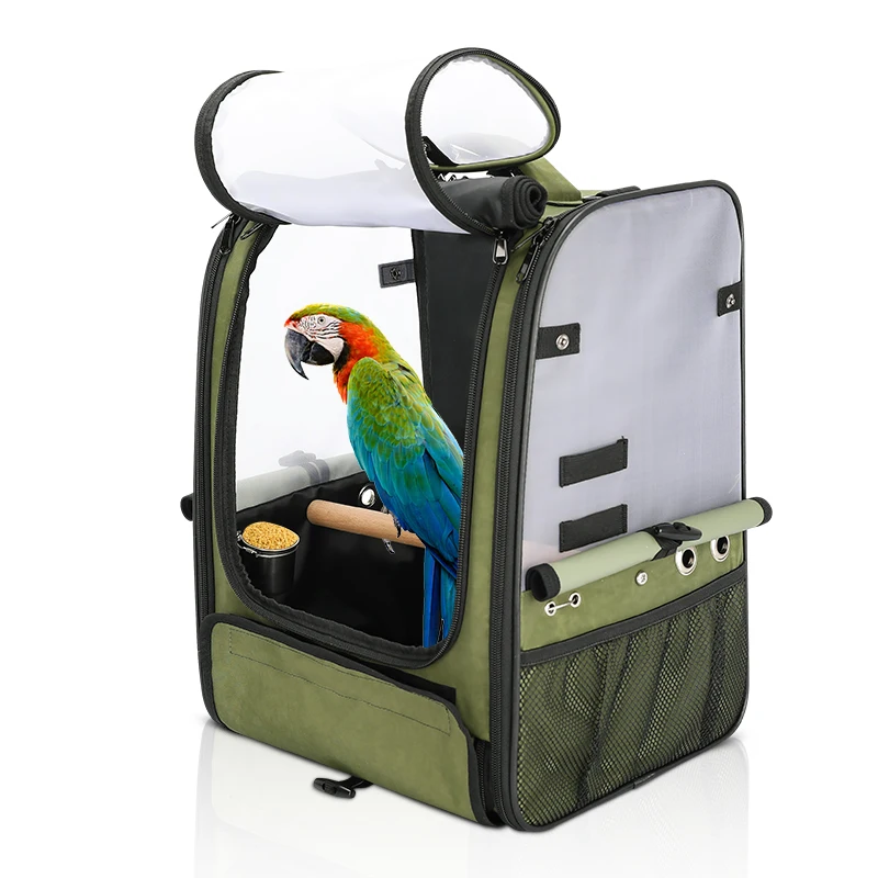

BSCi Custom Small Transparent Breathable Bird Parrot Carrier Travel Cage Bag Birds Travel Backpack Carrier