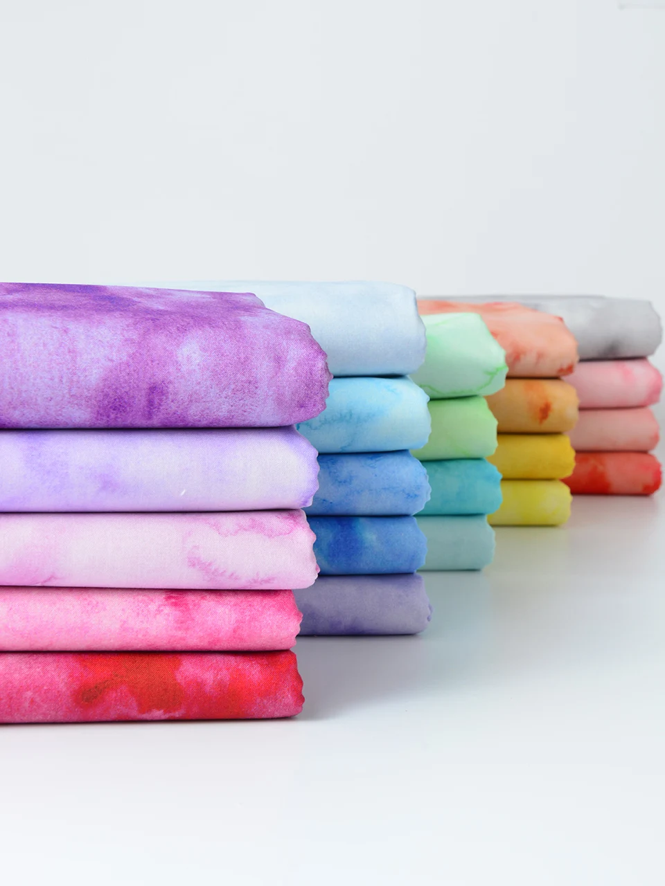 145x50cm Pure Cotton Digital Handmade DIY Patchwork Clothing Fabric, Watercolor Blooming Gradient Cloth