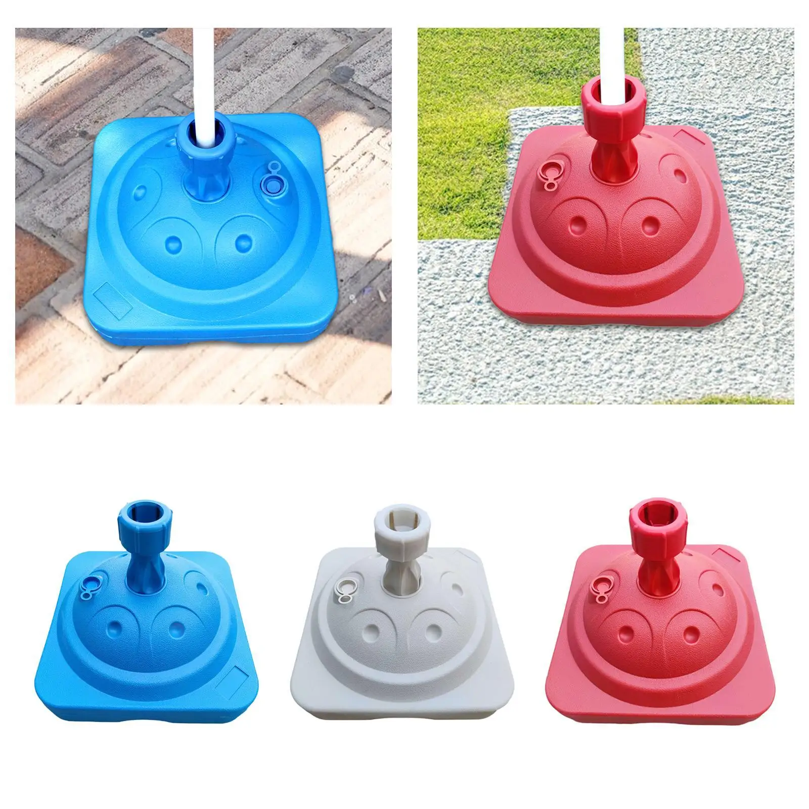 حامل مظلة للفناء وحامل مظلة بديل مربع ومستقر للمياه