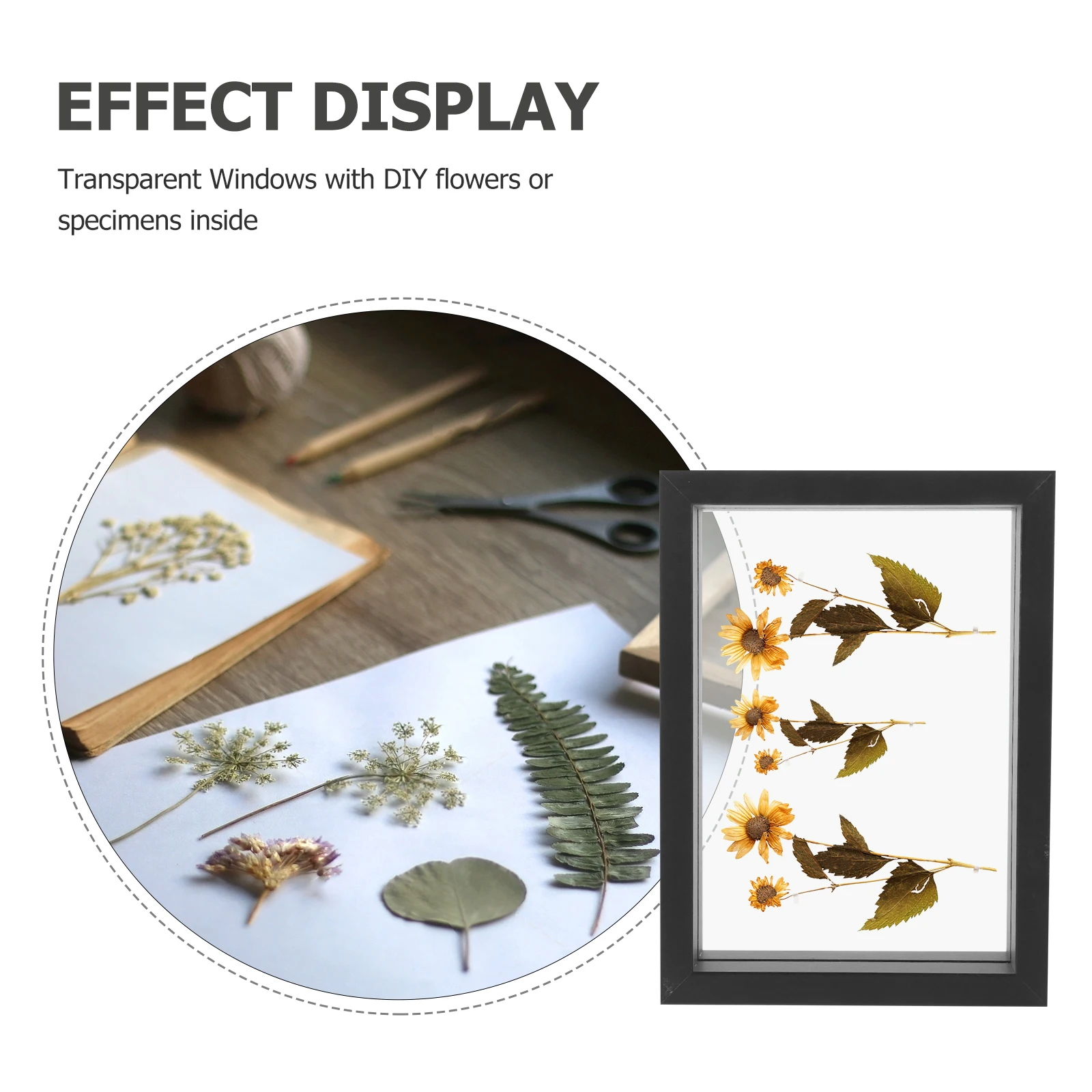 

Double Sided Glass Photo Frame Picture Frames Gold Double- Transparent Standing Pressed Flower Running