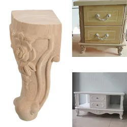 Pieds de Meuble Sculptés en Bois Massif de Style Européen, Accessoires de Décoration de Maison Vintage pour Siège de Meuble TV