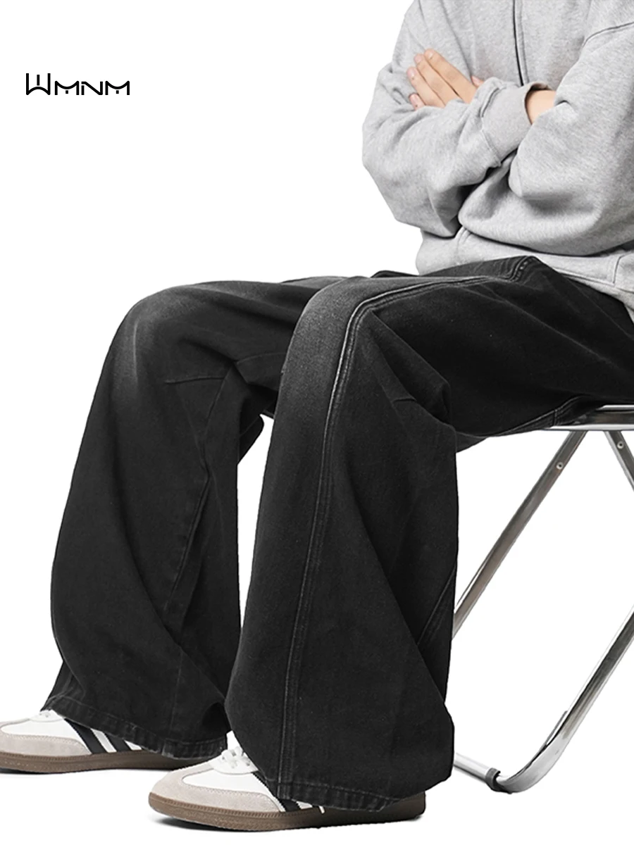 

Retro American Waed Knife Jeans Men's Trendy Straight Leg Wide Leg Long Pants Autumn Season Casual Wear