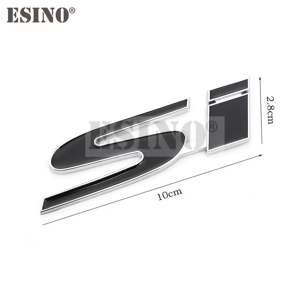 새로운 자동차 스타일링 3D 금속 접착제 전면 그릴 크롬 아연 합금 SI 엠블럼 배지, 혼다 시빅 Si 자동차 액세서리