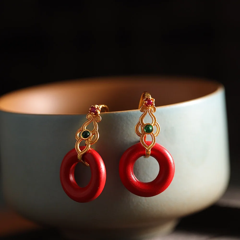 Elegantes-boucles-d'oreilles-pendantes-en-argent-sterling-s925-plaque-or-avec-agate-rouge-fermoir-securise-bijoux-d'oreille-rouges-simples-pour-femme