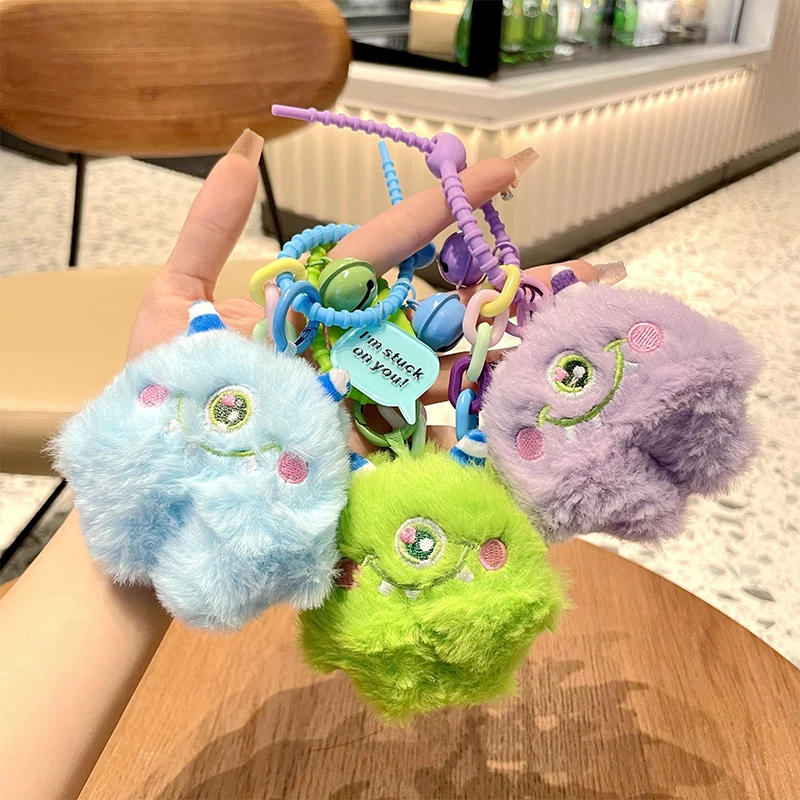 

1PC Creative Cartoon Plush Little Monster Pendant Keychain Ornaments Women Bag Accessories
