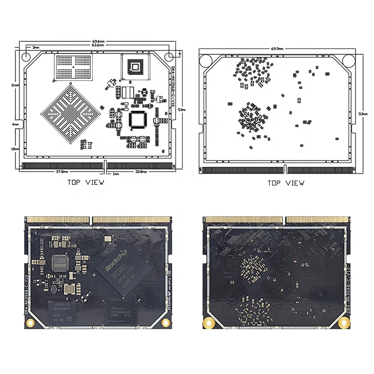 Rockchip rk3568j مجلس التنمية الصناعية الصف الأساسية مجلس rockchip Rongpin DR4-RK3568J