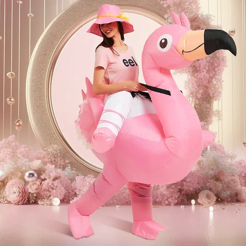 

Flamingo Inflatable Costume Christms Mascot Halloween Costume for Women Adults Kids Cartoon Anime Mascot Cosplay for Party