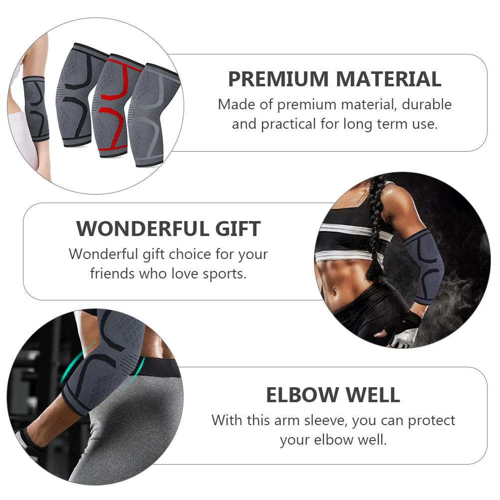 

1Pair Protective Elbow Sleeve Breathable Flexible Support for Arm Joint Mobility Comfortable Skin-Friendly Workout Fitness Guard