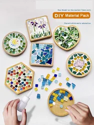 Children's Handmade Art DIY Mosaic Coaster Cup Mat Bottom Bamboo Pad Material Package Insulation Pad Patch Collage Festival Gift