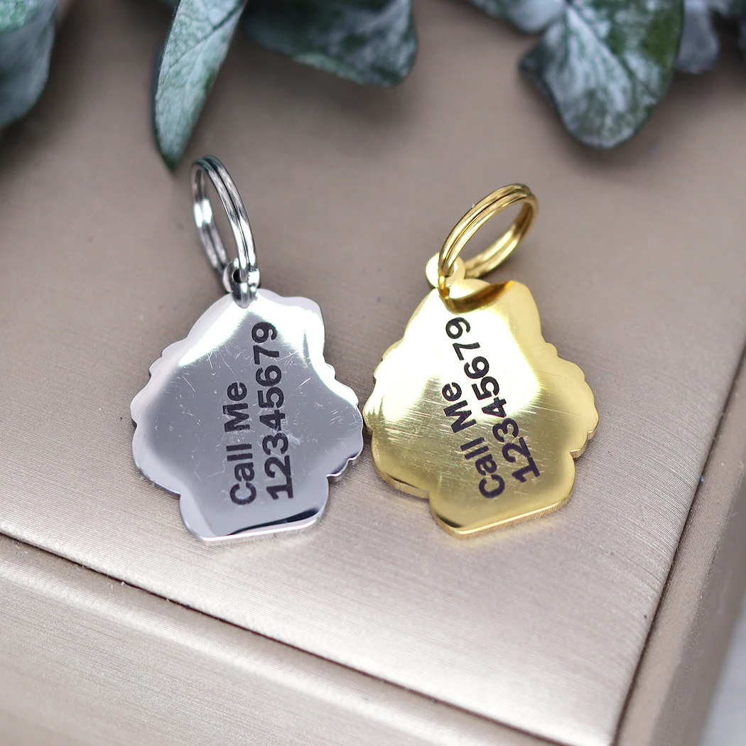 

QIMING Stainless Steel Personalized English Springer Spaniel Dogs ID Tag Custom Pet Collar Anti-lost Keychains Pet Name Tags