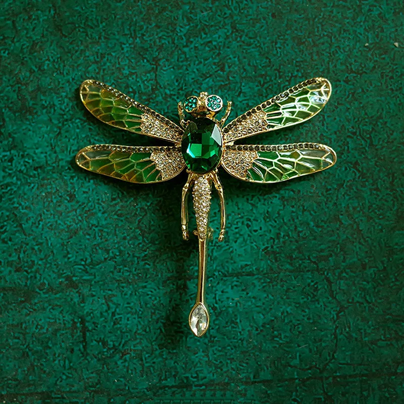 Women Men Noble Retro Handmade Dragonfly  Brooch Classic Wedding Party Clothing Brooches Rhinestone Animal Corsage