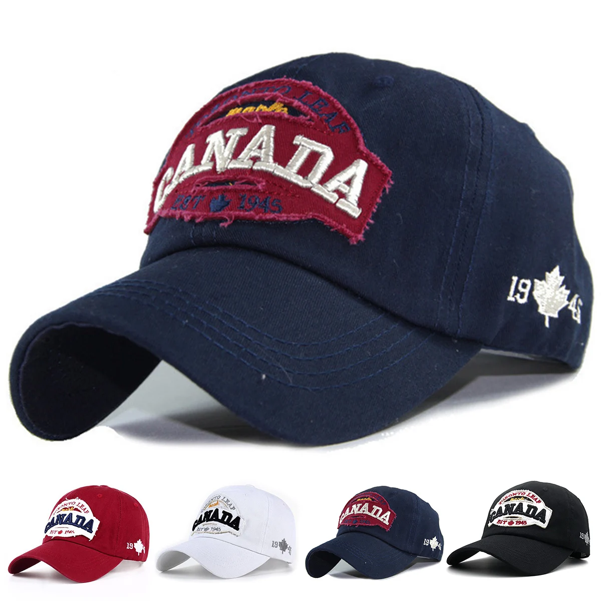 Unisex CANADA Sticker Embroidery Baseball Caps Spring and Autumn Outdoor Adjustable Casual Hats Sunscreen Hat