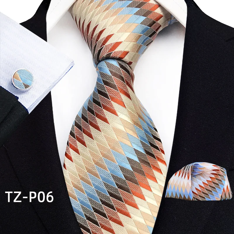 Floral Blau Krawatten Für Männer Hochzeit Party Business Mann Krawatte Taschentuch Brosche Manschettenknöpfe Set Männer Zubehör Gravata – Detail 8