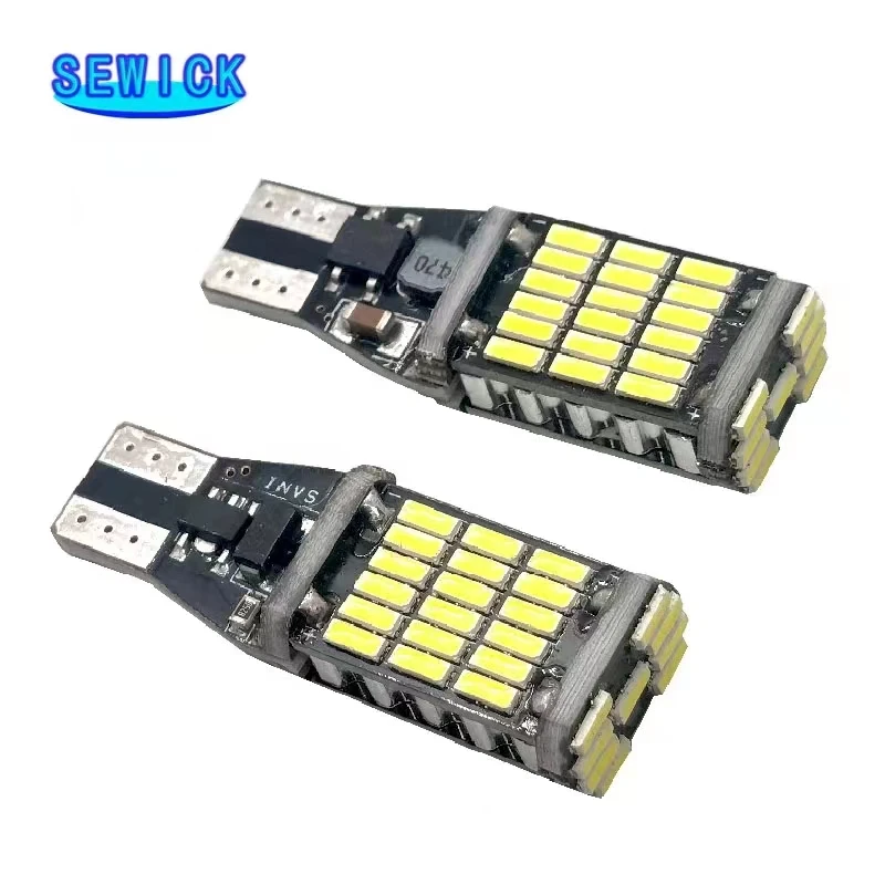 100pcs Car LED Bulb T15 W16W 4014 45SMD W5W LED Signal Light Super Bright Canbus No error DC12V/24V Reverse Parking Back Lamps