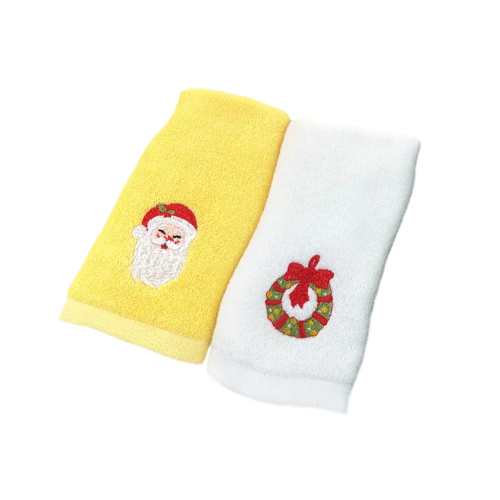 Christmas Fingertip Towel Flowers Garland for Decoration Face White Cartoon Santa Claus