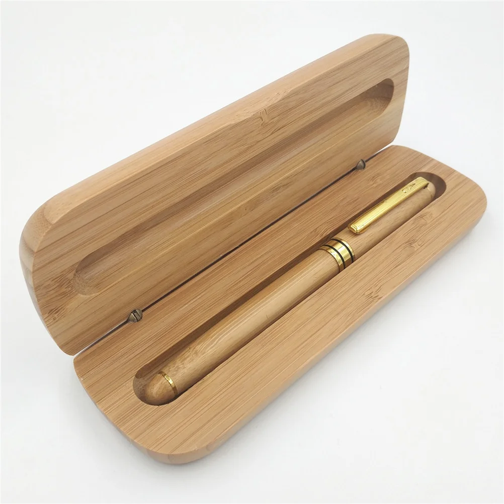 

Bamboo Gel Pen Set Gift Case Smooth Pen For School Office Stationery Birthday Father'S Day Anniversary Gift
