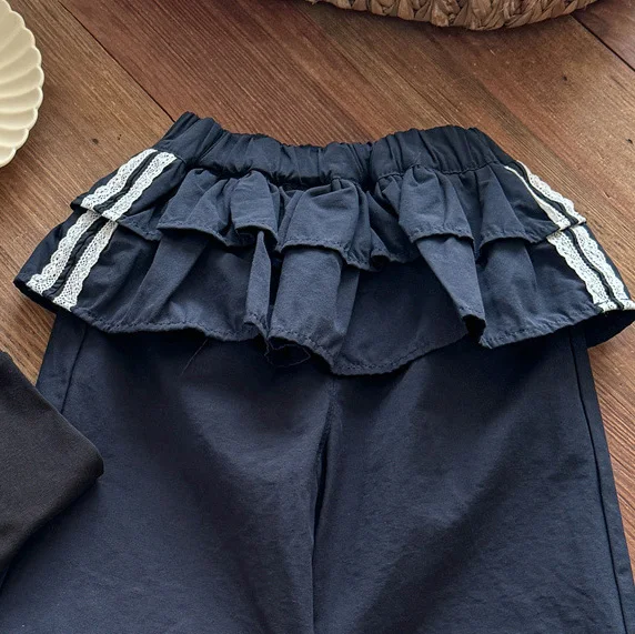Toddler Girls Cargo Pants Autumn Fashion Patchwork Solid Color Baby Girls Trousers Elastic Waist Kids Baby Girls Casual Pants