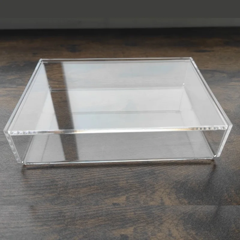 Flip Lid Acrylic Storage Box Multifunctional Desktop Stationery Jewelry Cosmetics Dustproof Display Stand Bedroom Organizer Rack