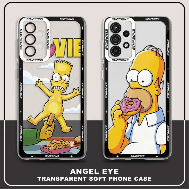 Disney Homer J Simpsons Clear Case For Samsung Galaxy A54 A53 A52 A14 5G A34 A12 A13 A32 A21s A23 A51 A33 A71 Cover Fundas