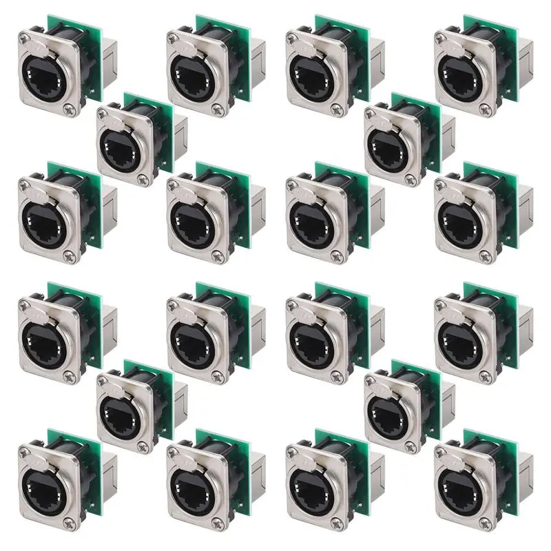 ABZZ-20X Ethercon Rj45 Chassis Socket,D-N8FDP RJ45 Feed/Pass Panel Mount Jack,D Series Cat5 RJ45 Vertical Panel-Mount