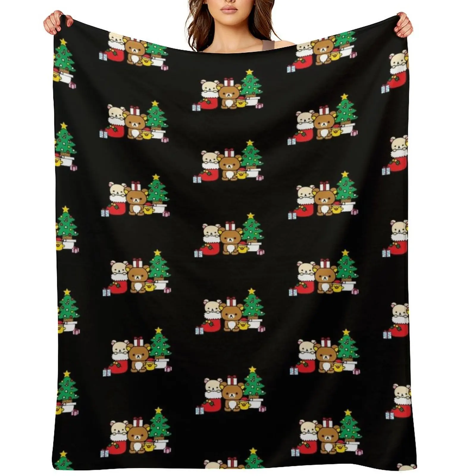 

Rilakkuma. Merry Christmas. Rilakkuma Christmas Classic T-Shirt Throw Blanket Hairys Soft Plaid Luxury St Luxury Blankets